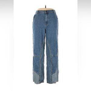 Nasty Gal Relaxed Fit Patchwork Jeans